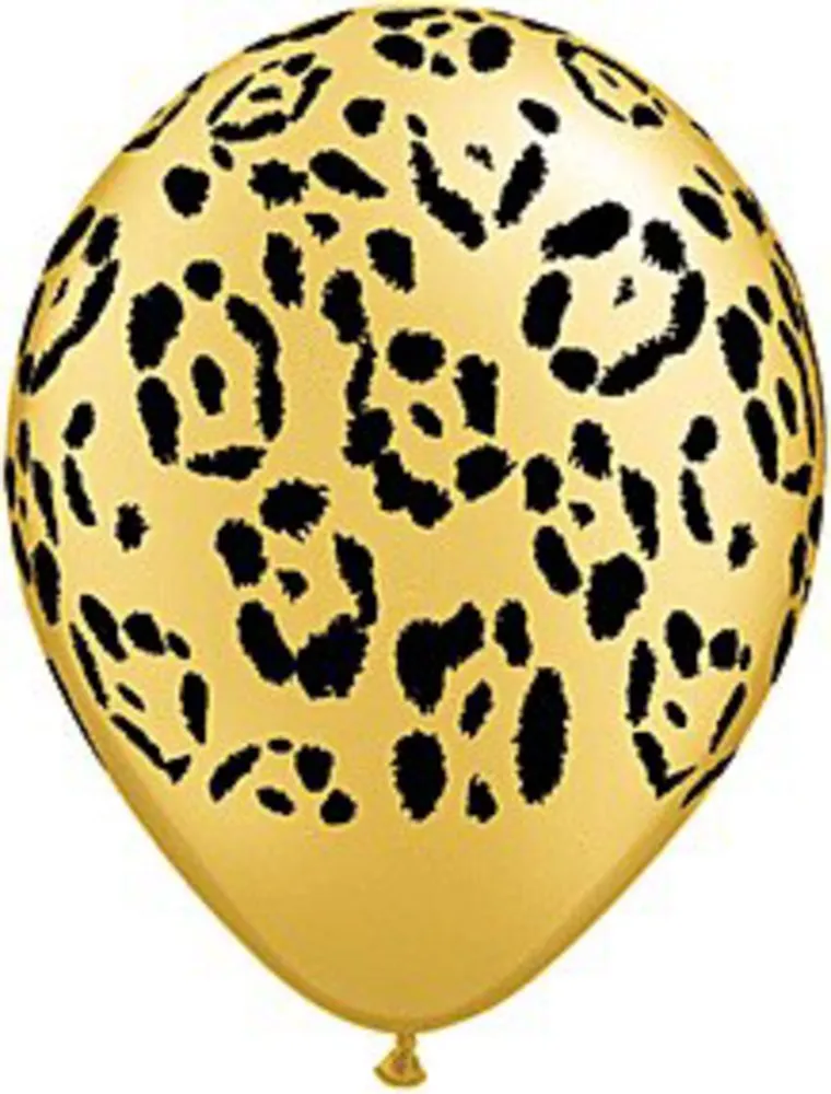 11 inch Leopard Spots Qualatex Latex Balloons- Gold 50ct