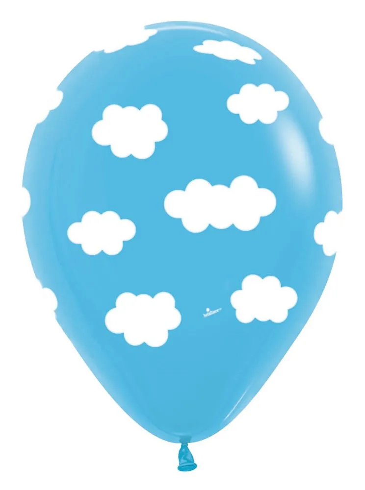 11 inch Sempertex Clouds Latex Balloons All Over Print 50ct