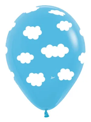 11 inch Sempertex Clouds Latex Balloons All Over Print 50ct