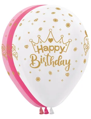 11 inch Sempertex Neon Bold Stars Deluxe Black Latex Balloons All over Print 50ct