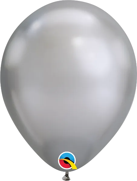 11in Qualatex Chrome Silver Latex Balloon 100ct