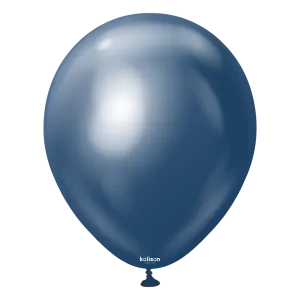 12 inch Kalisan Mirror Navy Latex Balloons 50ct
