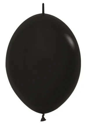 12 inch Sempertex Deluxe Black LINK-O-LOON 50ct