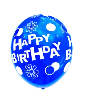 12" Assorted Happy Birthday Printed Balloon