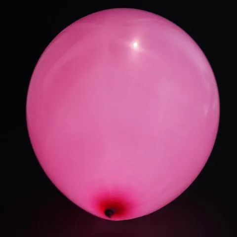 12" LED LIGHT UP THE NIGHT Latex Balloons 10/pk - White/Fushia