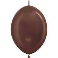 12" Metallic Chocolate Brown Link-O- Loon 50 count