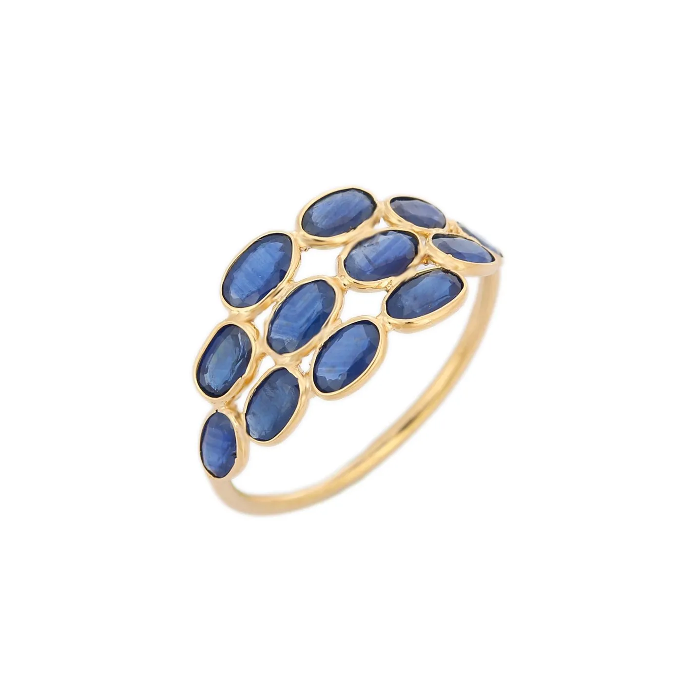 18K Yellow Gold Unique Sapphire Ring