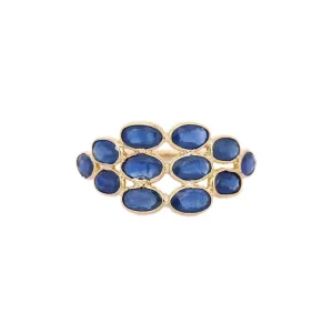 18K Yellow Gold Unique Sapphire Ring