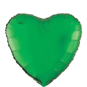 18" Green Heart Mylar Balloon #406