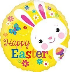 18" Happy Easter Yellow Mylar Balloons #302