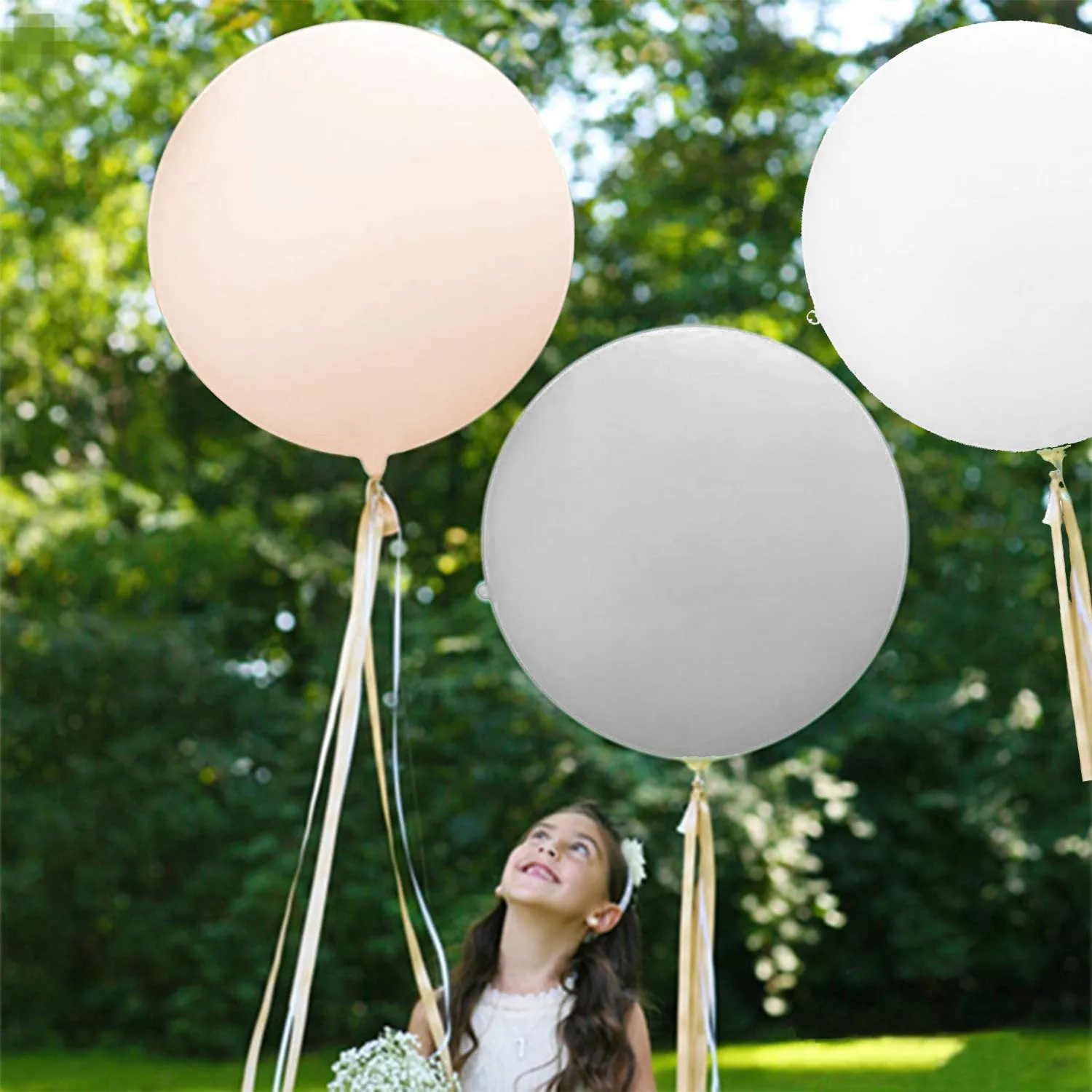 (2 foot) Giant Neutral Balloons in Gray, White, Blush, Mauve, or Mocha 24"