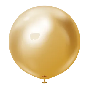 24 inch Kalisan Mirror Gold Latex Balloons 2ct