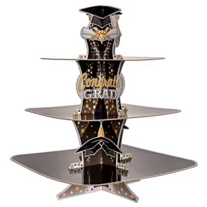 3-Tier Congrats Grad Cupcake Stand Dessert Holder