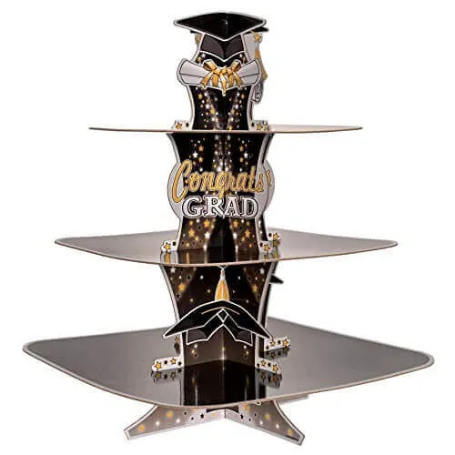 3-Tier Congrats Grad Cupcake Stand Dessert Holder