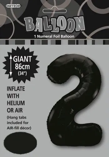 34" Jumbo Number Foil Balloon - Number 2 ( 16 Colours )