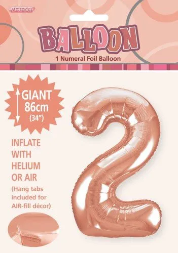 34" Jumbo Number Foil Balloon - Number 2 ( 16 Colours )