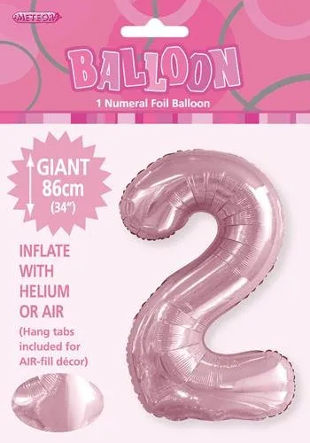 34" Jumbo Number Foil Balloon - Number 2 ( 16 Colours )