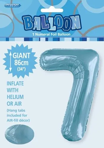 34" Jumbo Number Foil Balloon - Number 7 ( 16 Colours )