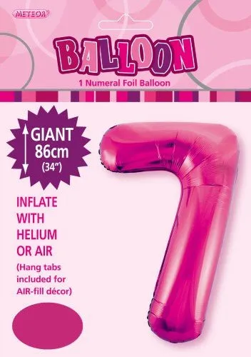 34" Jumbo Number Foil Balloon - Number 7 ( 16 Colours )