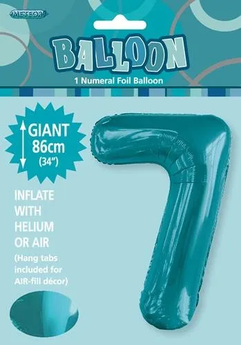 34" Jumbo Number Foil Balloon - Number 7 ( 16 Colours )