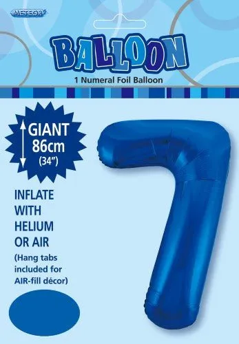 34" Jumbo Number Foil Balloon - Number 7 ( 16 Colours )