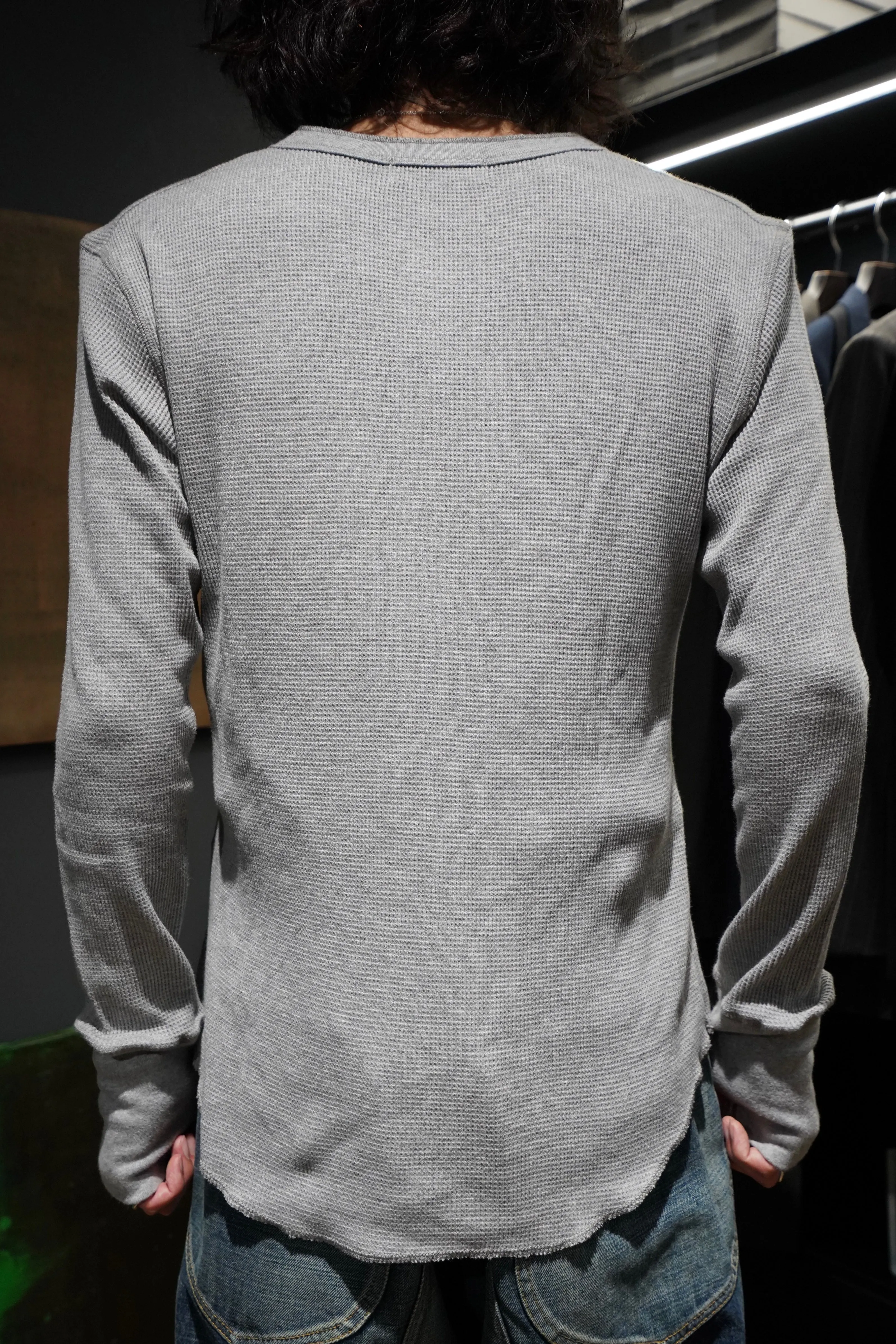 4B TIGHT WAFFLE LS (L.GRAY)(EXCLUSIVE)