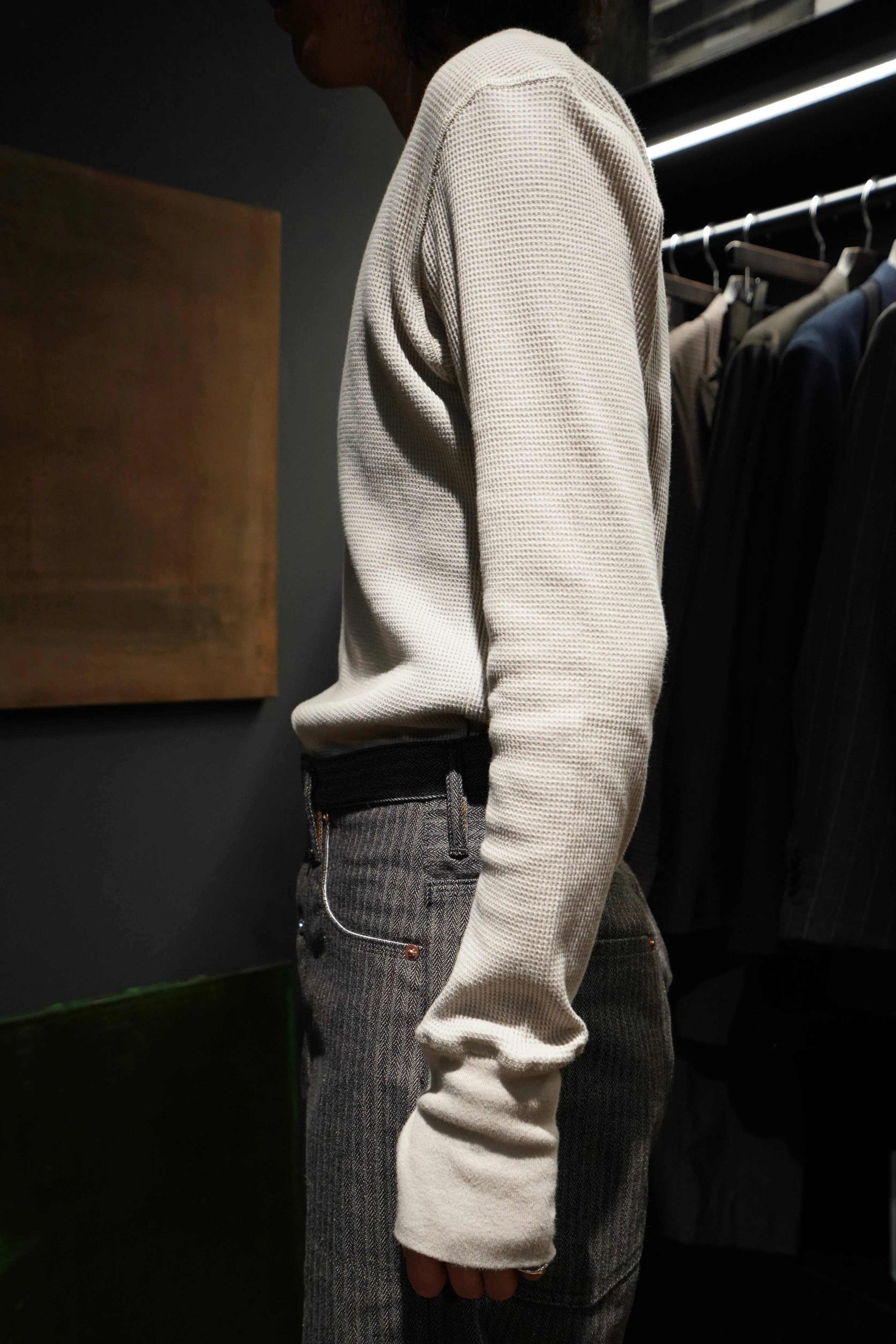 4B TIGHT WAFFLE LS (SAND)(EXCLUSIVE)