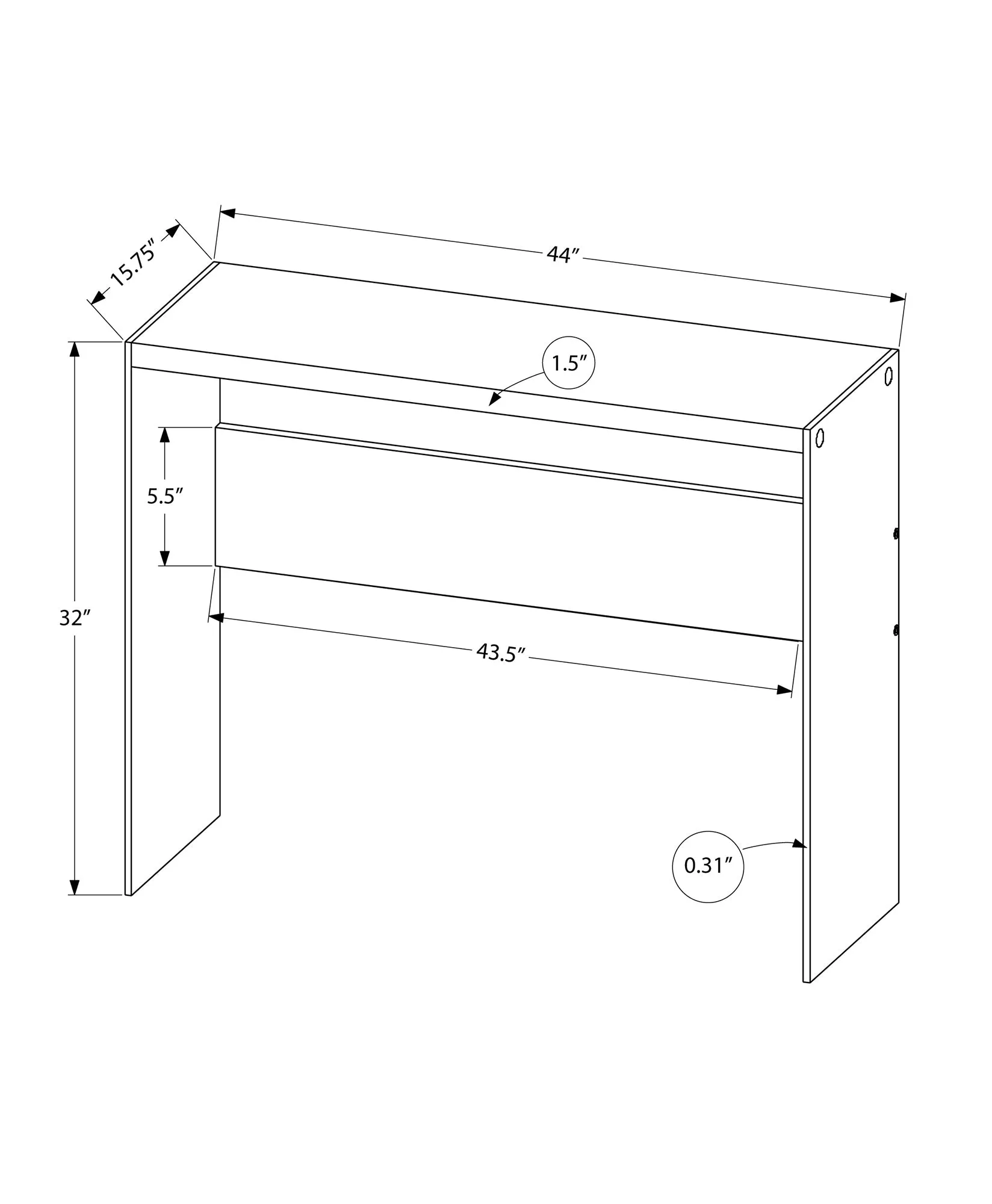 Accent Table, Console, Entryway, Narrow, Sofa, Living Room, Bedroom, Glossy White Laminate, Clear Tempered Glass, Contemporary, Modern