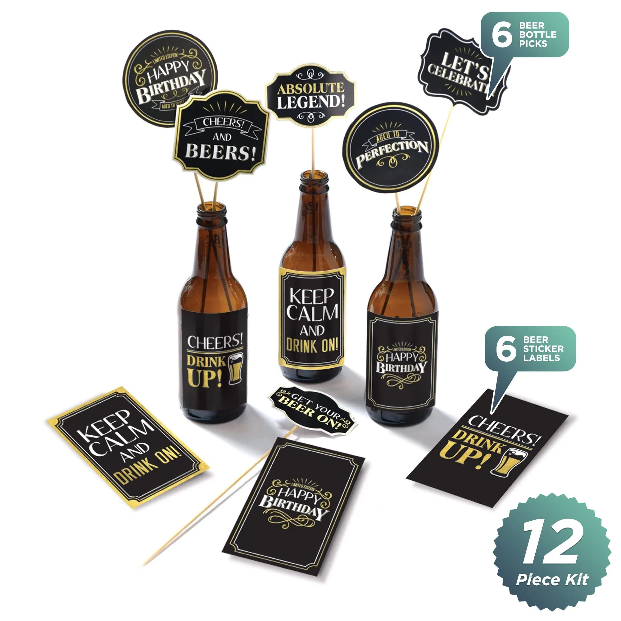 Aged to Perfection Vintage Dude Birthday Cheers Beer Centerpiece Kit, 1 Set