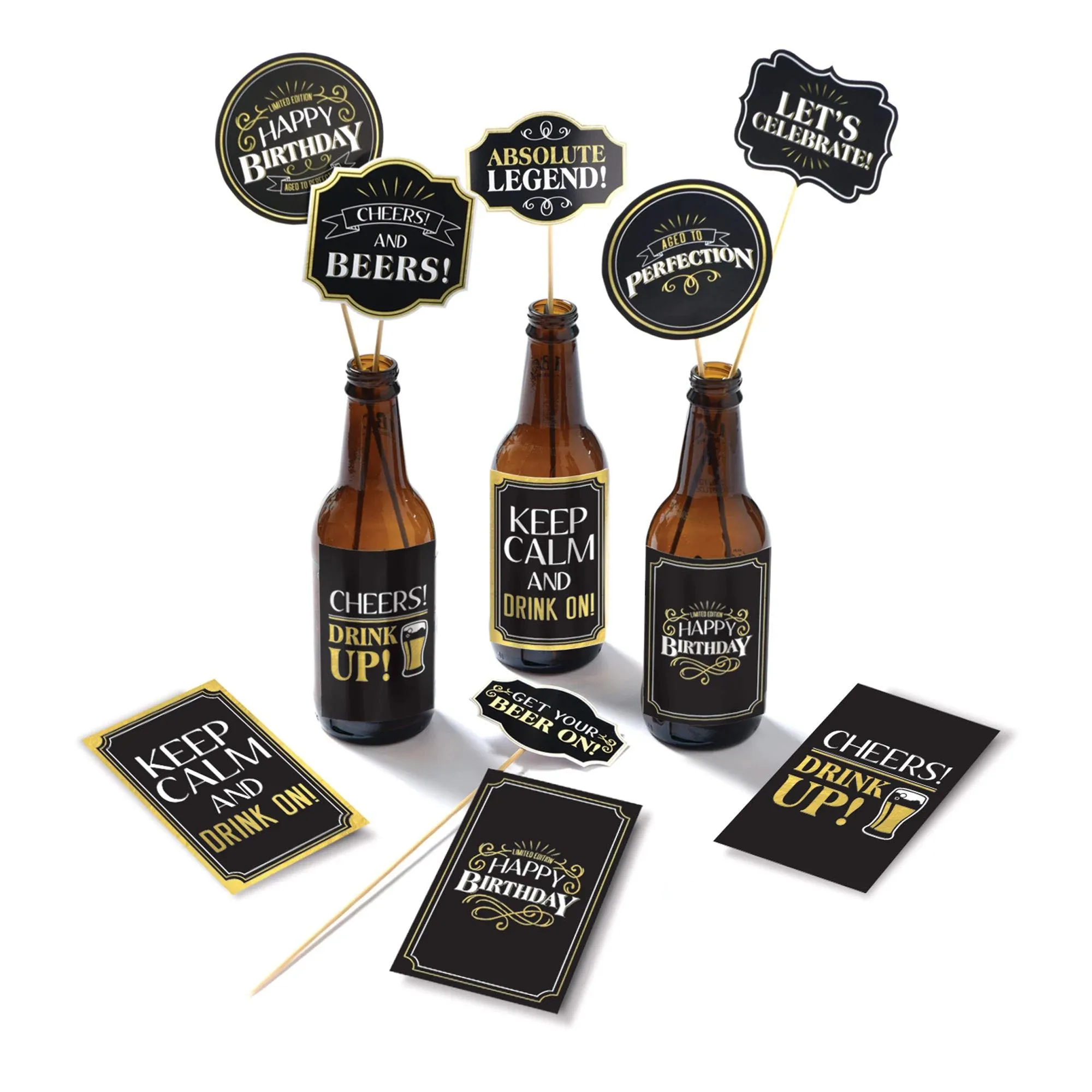 Aged to Perfection Vintage Dude Birthday Cheers Beer Centerpiece Kit, 1 Set