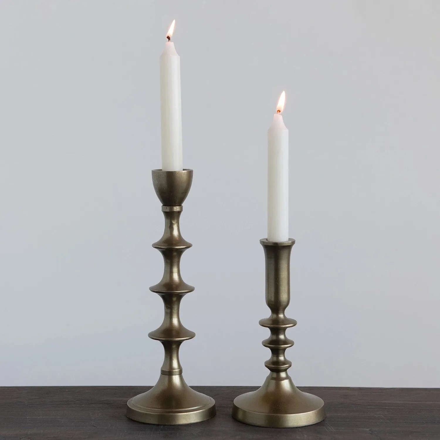 ALUMINUM TAPER CANDLE HOLDER (LARGE)