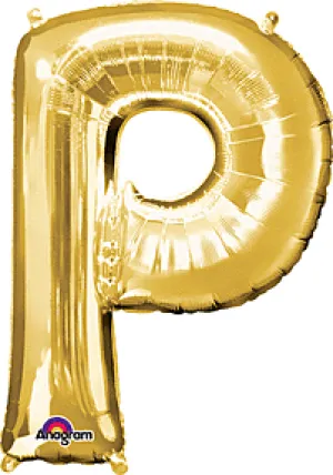 Anagram - 34" Letter 'P' Mylar Balloon - Gold