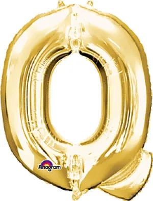 Anagram - 34" Letter 'Q' Mylar Balloon - Gold