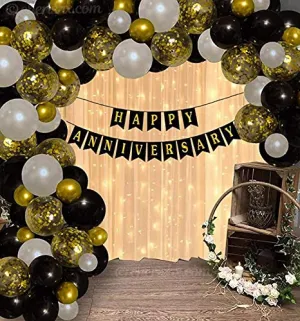 Anniversary Celebration Golden 40 Pcs Balloons for Bedroom Decoration