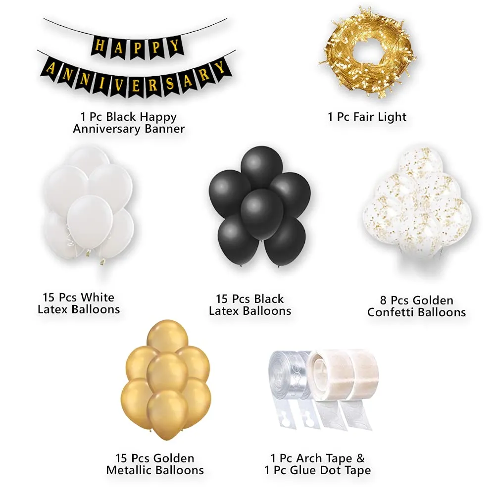 Anniversary Celebration Golden 40 Pcs Balloons for Bedroom Decoration