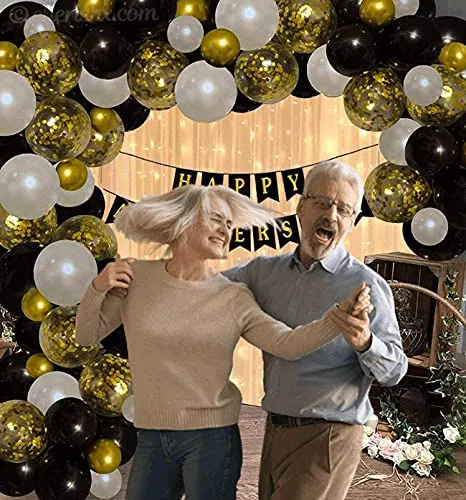 Anniversary Celebration Golden 40 Pcs Balloons for Bedroom Decoration