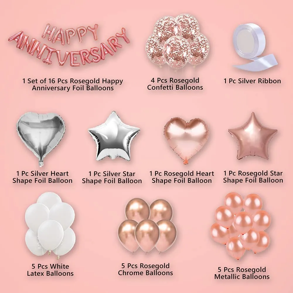 Anniversary Decoration Items Rosegold 40 Pcs - Wedding Anniversary Decoration