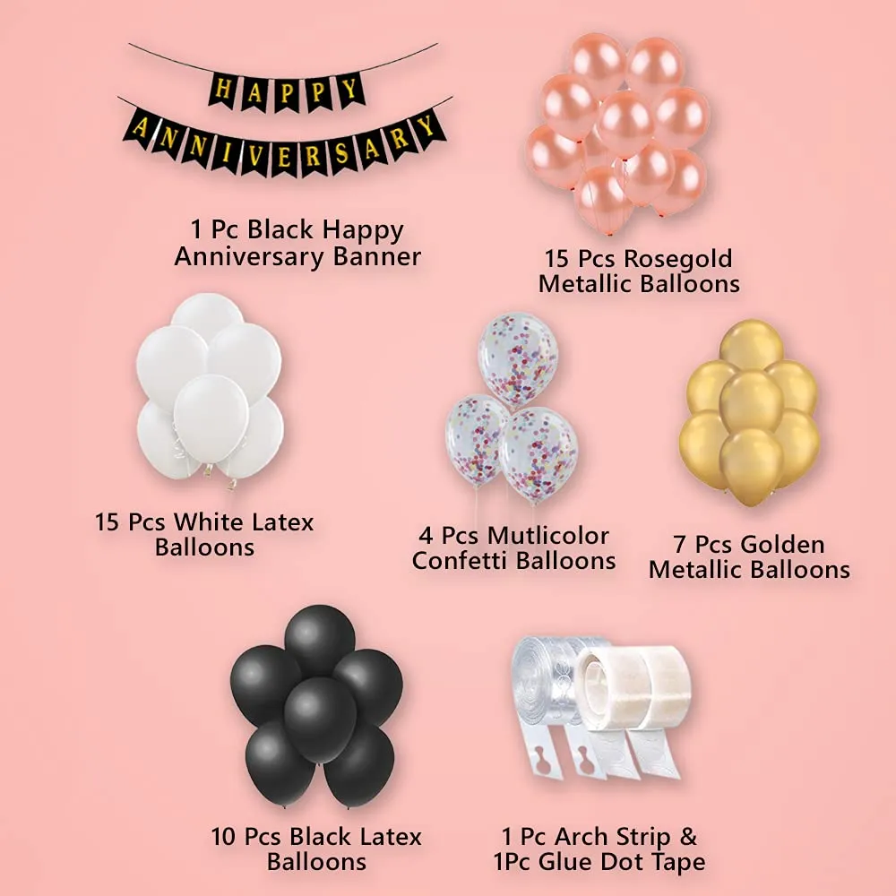 Anniversary Decoration Kit Rosegold 54 Pcs Balloons For Wedding Anniversary Decoration Items For Home