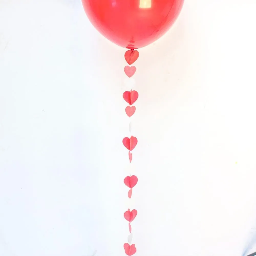 Balloon Tail - Red & White Hearts