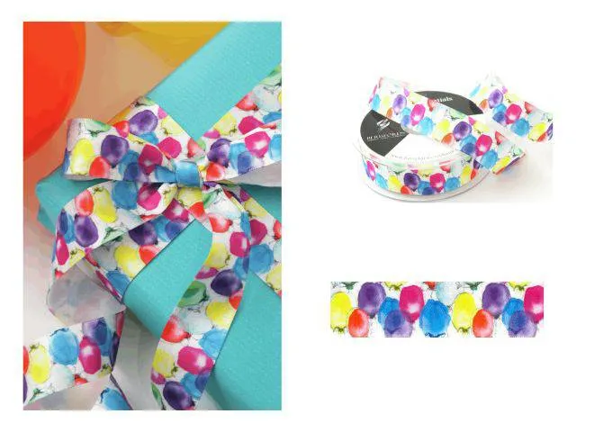 Balloons Multi - Satin Ribbon