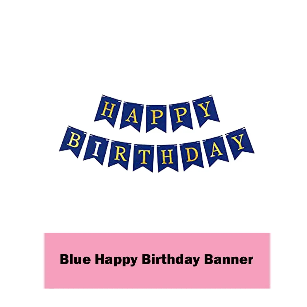 Birthday Decoration Blue & Silver 34 Pcs 1st, 10th, 18th, 21st, 25th, 30th, 40th, 50th Birthday