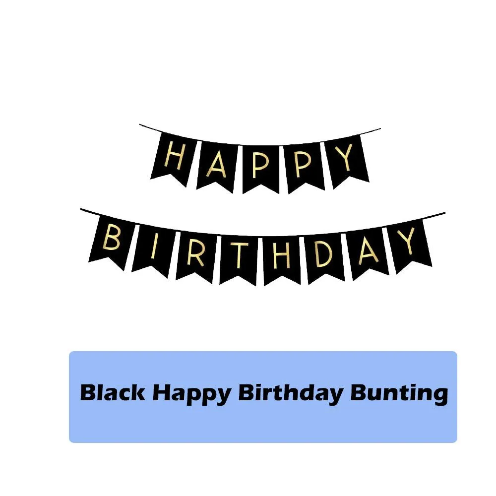 Birthday Decoration Item Blue and Black 53 Pcs