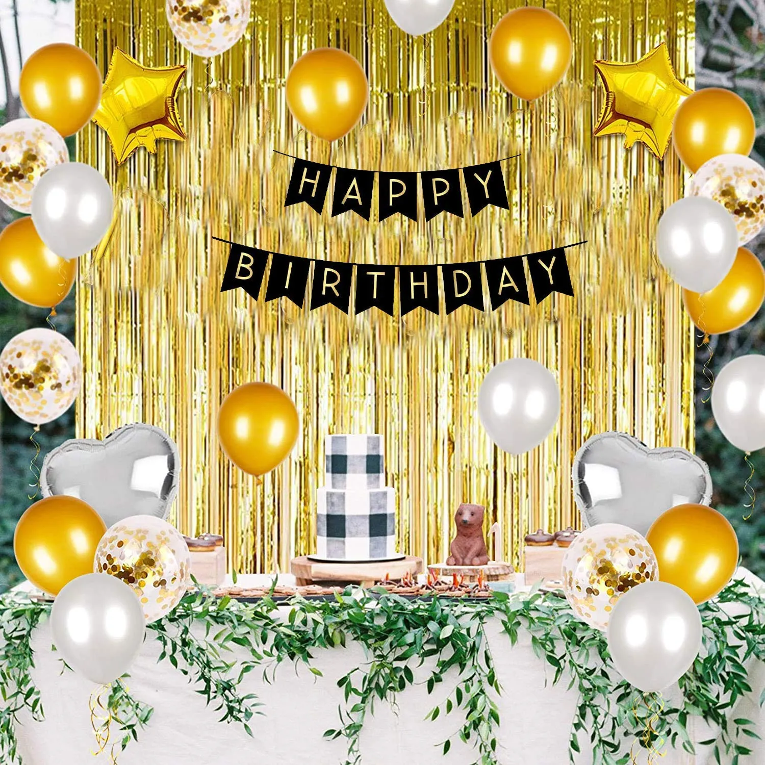 Birthday Decoration Items Golden 44 Pcs