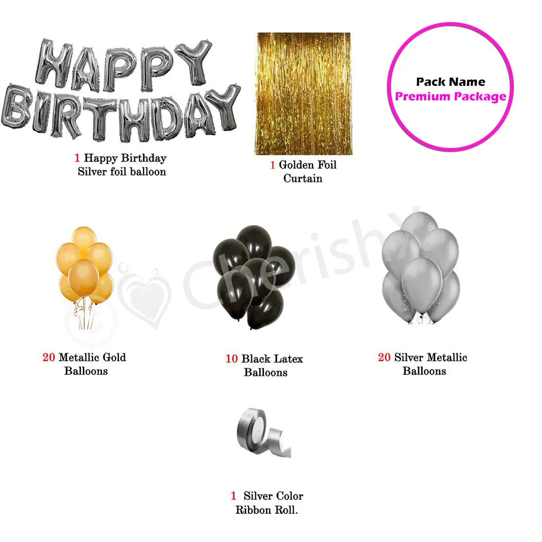 Birthday Decoration Items Golden & Black