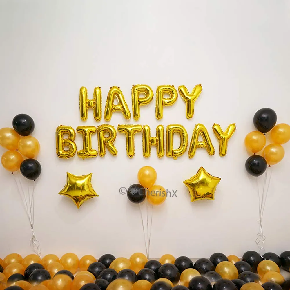 Birthday Decoration Items Golden & Black