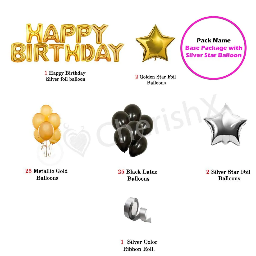 Birthday Decoration Items Golden & Black