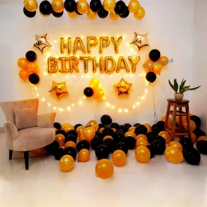 Birthday Decoration Items Golden & Black