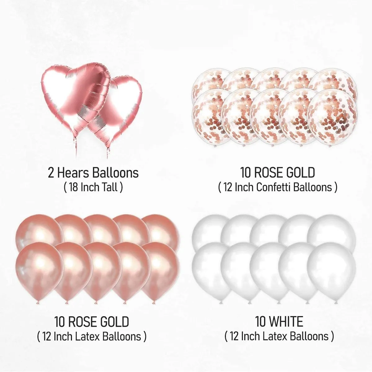 Birthday Decoration Rosegold 47 Pcs items - Birthday Party Supplies for men and women