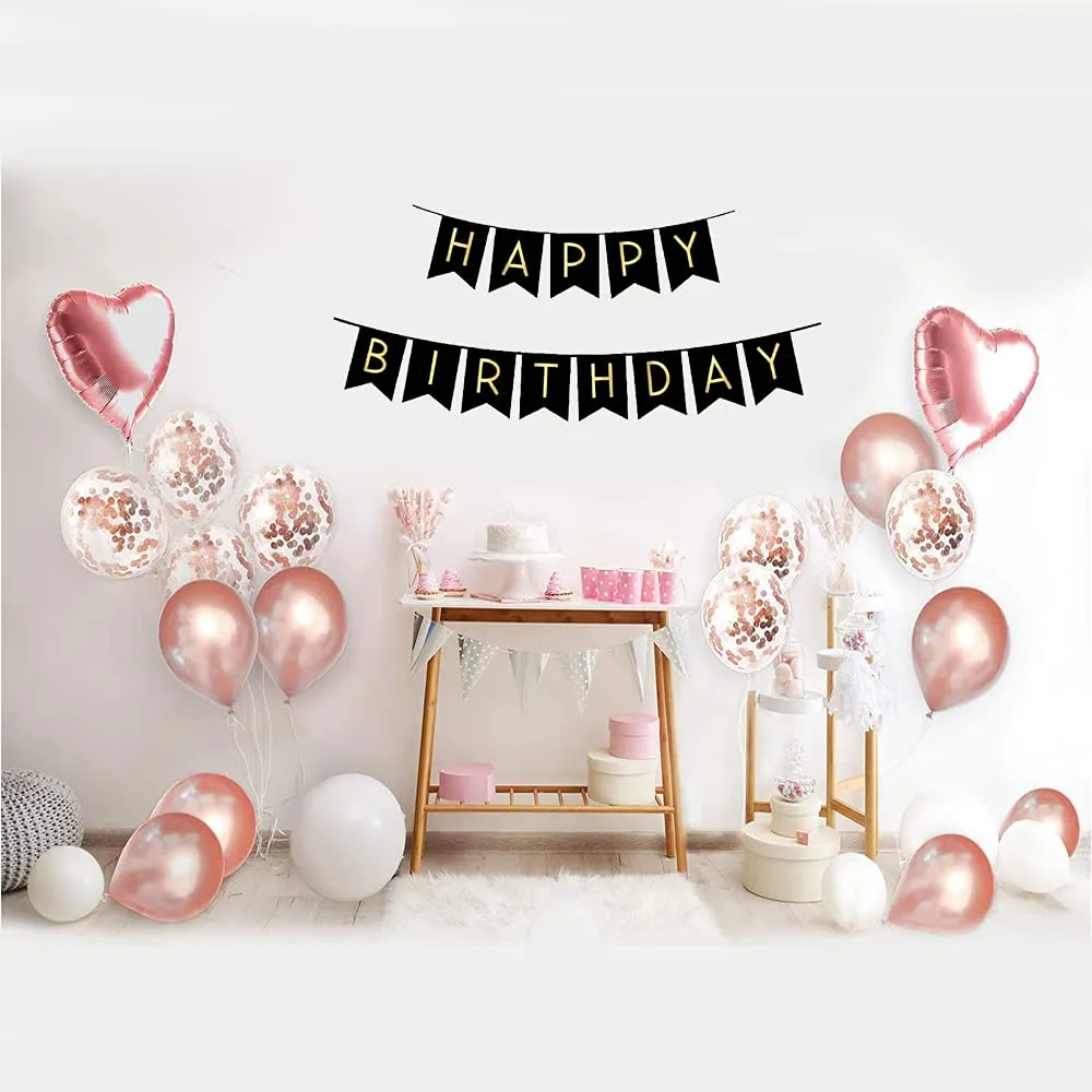 Birthday Decoration Rosegold 47 Pcs items - Birthday Party Supplies for men and women
