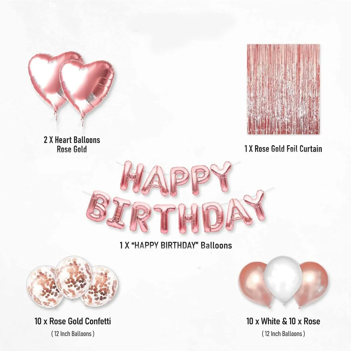 Birthday Decoration Rosegold 47 Pcs Perfect for theme party decoration